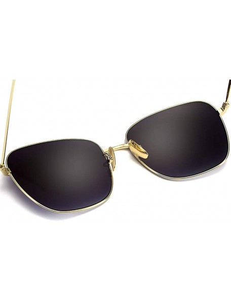 Oval Unisex Sunglasses Retro Gold Grey Drive Holiday Oval Non-Polarized UV400 - Gold Grey - CN18R83I0LU $8.99