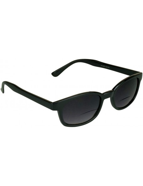Square Bifocal Sunglasses Mens Motorcycle Riding Classic Square Plastic - Smoke Lens - C511X3AC2KB $14.08