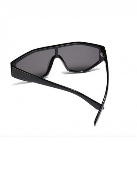 Wrap Shield Irregular Cyberpunk Sunglasses for Women Men Visor Square Rectangle Frame - Black - C3194ERKG4S $11.46