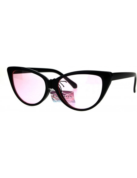 Cat Eye Pop Color Lens Gothic Narrow Cat Eye Womens Black Sunglasses Pink - C618602ZZH4 $10.34