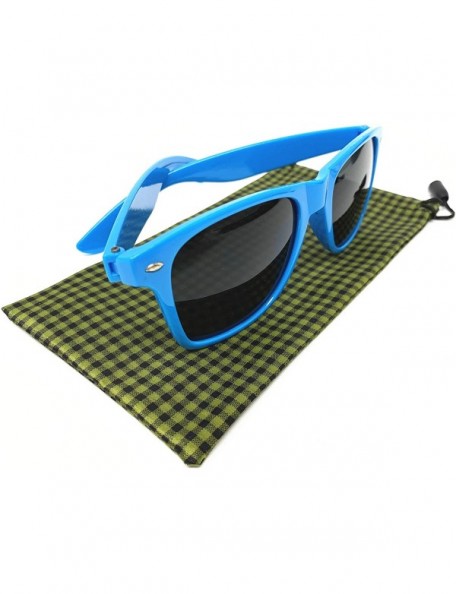 Round New Permium Mens & Womens polarized Sunglasses with Gray Lenses UV400 free Bag - Blue - CL18STGE637 $7.36