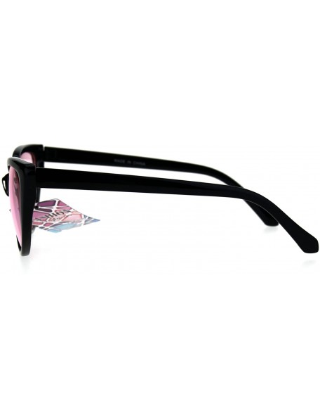 Cat Eye Pop Color Lens Gothic Narrow Cat Eye Womens Black Sunglasses Pink - C618602ZZH4 $10.34