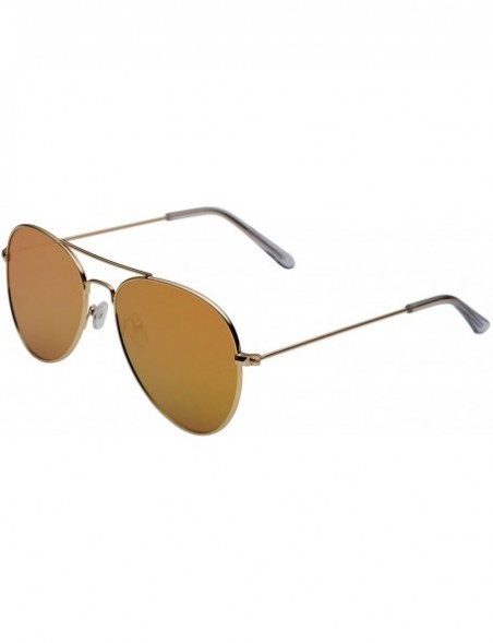 Square Mirrored Flat Lens Classic Teardrop Metal Aviator Sunglasses - Pink - CA12DA793XP $10.14