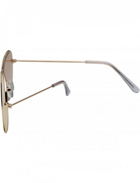 Square Mirrored Flat Lens Classic Teardrop Metal Aviator Sunglasses - Pink - CA12DA793XP $10.14