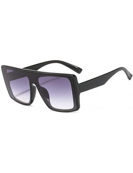 Square Fashion Square Frame Flat lens Sun Glasses Mirror Women Sunglasses Men Oversized Lady Eyeglasses Male UV400 - C718Y6I9...