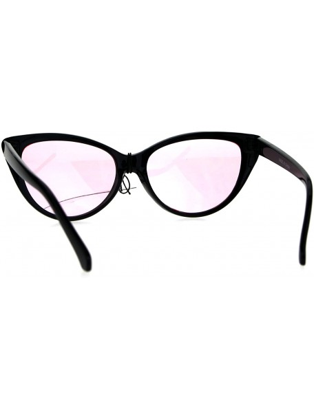 Cat Eye Pop Color Lens Gothic Narrow Cat Eye Womens Black Sunglasses Pink - C618602ZZH4 $10.34