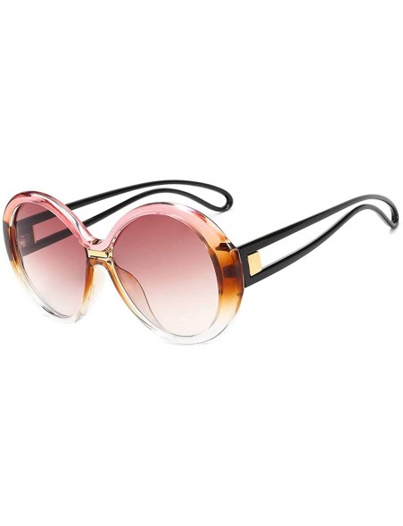 Round Fashion small round frame sunglasses- women's men's two-tone sunglasses - E - C818RT09IEE $52.20