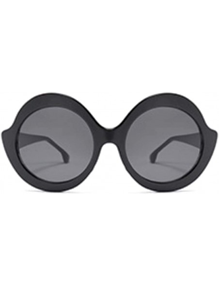 Oversized Oversized Retro Round Sunglasses Candy color Hinge Women Sun Glasses - Black Gray - C918NO9OWIR $8.74