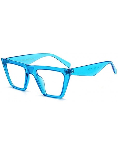 Square Flat Top Sunglasses for men women Retro Designer Square Succinct Style sunglasses Clear lens sunglasses UV400 - 7 - CR...