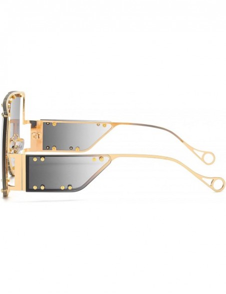 Square sunglasses 902 personality protection windproof - Gold/Gray - CL199GY0WMG $15.10