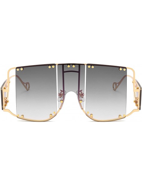Square sunglasses 902 personality protection windproof - Gold/Gray - CL199GY0WMG $15.10