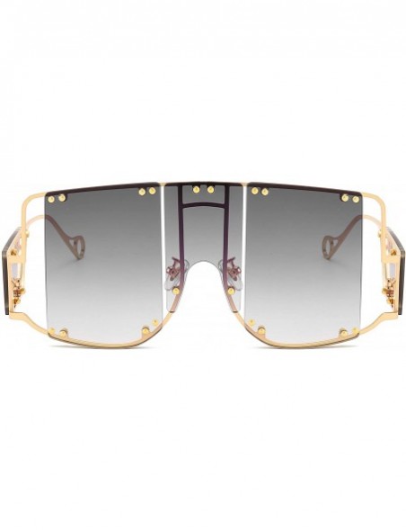 Square sunglasses 902 personality protection windproof - Gold/Gray - CL199GY0WMG $15.10