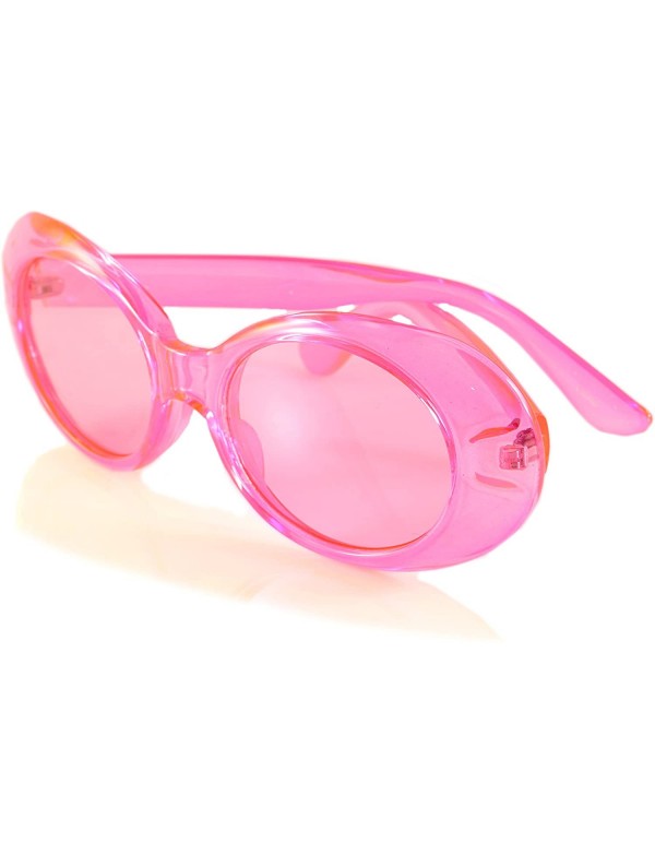 Round Celebrity Retro Round Oval Pop Color Tinted Sunglasses A037 A095 - Z. Pink - CK1808MY52L $9.59