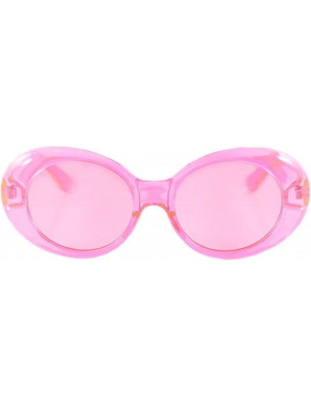 Round Celebrity Retro Round Oval Pop Color Tinted Sunglasses A037 A095 - Z. Pink - CK1808MY52L $9.59