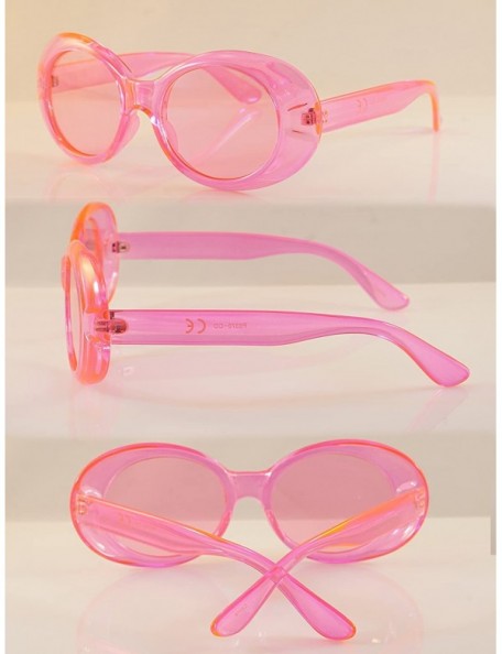 Round Celebrity Retro Round Oval Pop Color Tinted Sunglasses A037 A095 - Z. Pink - CK1808MY52L $9.59