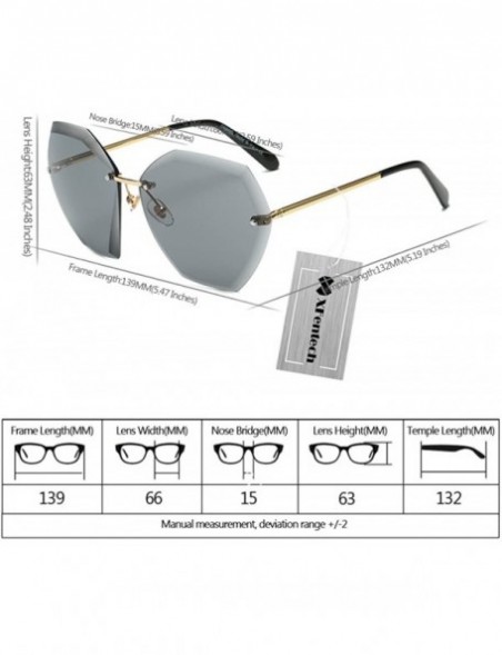 Rimless New Non-Polarized Women Rimless Rimmed Stylish Oversized Sunglasses - Gold Frame Black Grey Lens C4 - C218C770WDW $12.60