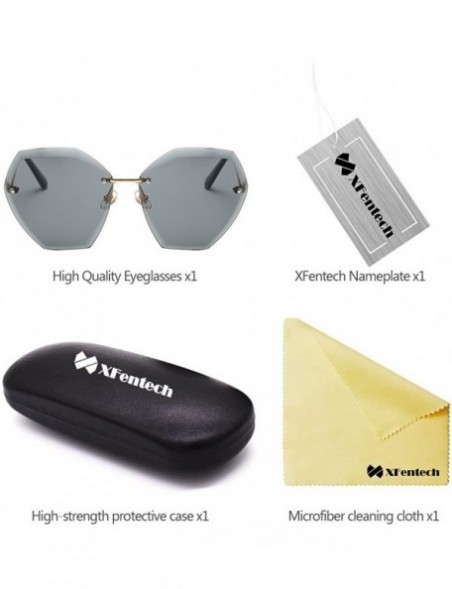 Rimless New Non-Polarized Women Rimless Rimmed Stylish Oversized Sunglasses - Gold Frame Black Grey Lens C4 - C218C770WDW $12.60