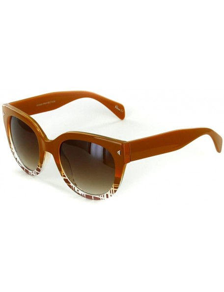 Wayfarer Edgewater" Wayfarer Cateye Sunglasses with Patterned Frames for Stylish Women - Carmel W/ Amber Lens - C211XU82801 $...