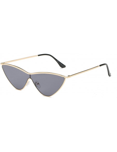 Goggle Women Fashion Retro Vintage Metal Cat Eye Sunglasses - Black - C618WSELZMQ $15.48
