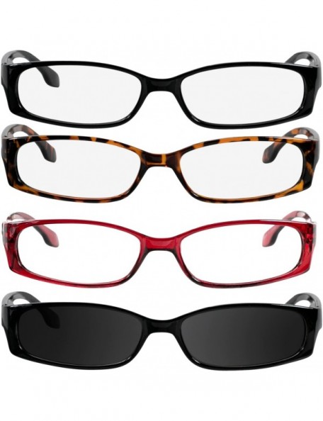 Square Reading Glasses Men Women Dura Tight - Black Tortoise Red Black Sun - CQ1880MICSA $16.14