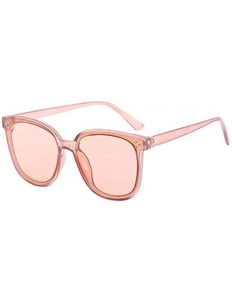 Sport Men's and women's universal sunglasses retro Harajuku box mdding sunglasses - Pink - C318T5L7X54 $6.50