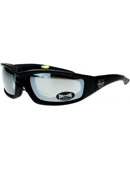 Goggle Mens Foam Padded Wind Breaker Semi Goggle Biker Sunglasses - Black Mirror Lens - CG11YRF6K69 $11.82