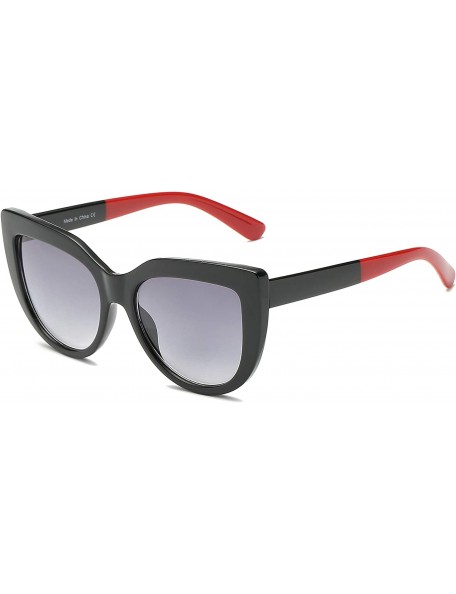 Oversized Women Retro Round Cat Eye UV Protection Fashion Sunglasses - Black - C218IRYY9UE $23.16