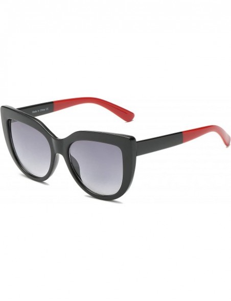 Oversized Women Retro Round Cat Eye UV Protection Fashion Sunglasses - Black - C218IRYY9UE $11.58