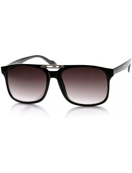 Wayfarer Classic Traditional Horned Rim Flat Top Square Horn Rimmed Sunglasses (Black) - C311CL3IZV7 $9.56