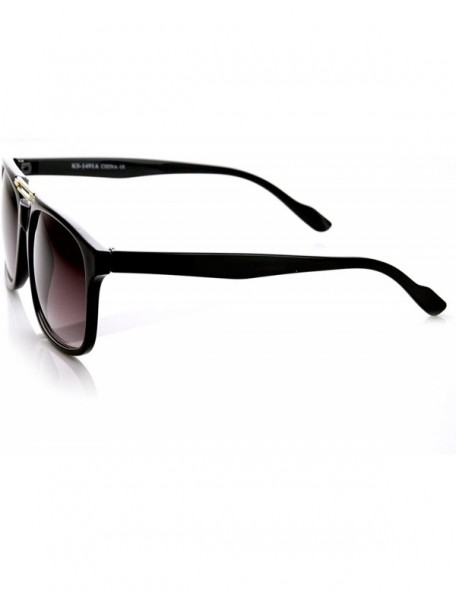 Wayfarer Classic Traditional Horned Rim Flat Top Square Horn Rimmed Sunglasses (Black) - C311CL3IZV7 $9.56