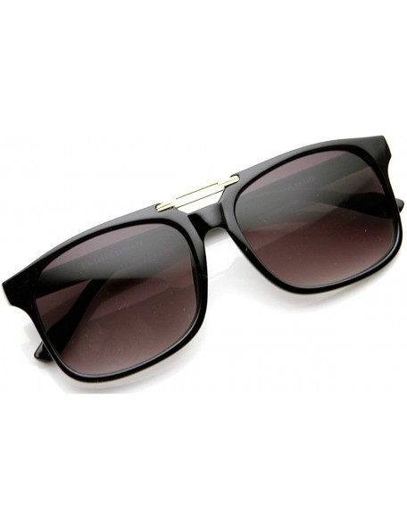 Wayfarer Classic Traditional Horned Rim Flat Top Square Horn Rimmed Sunglasses (Black) - C311CL3IZV7 $9.56