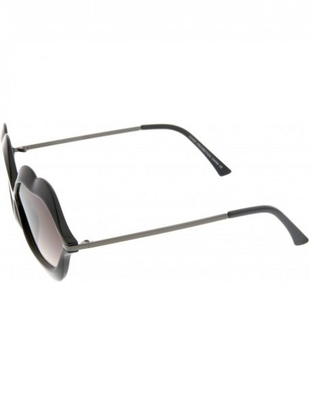 Oversized Oversize Lip Shape Frame Metal Temples Gradient Lens Novelty Sunglasses 63mm - Black-gunmetal / Lavender - CX12MYV0...