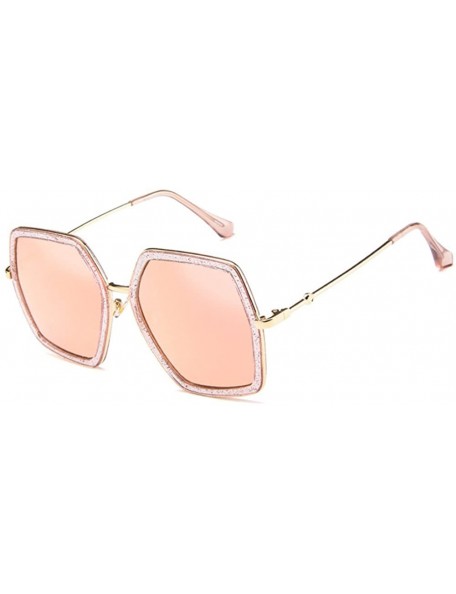 Square MOD-Style Interesting Polygon Personality Without Intensity SunGlasses - Pink - C6189SZRLHO $23.40