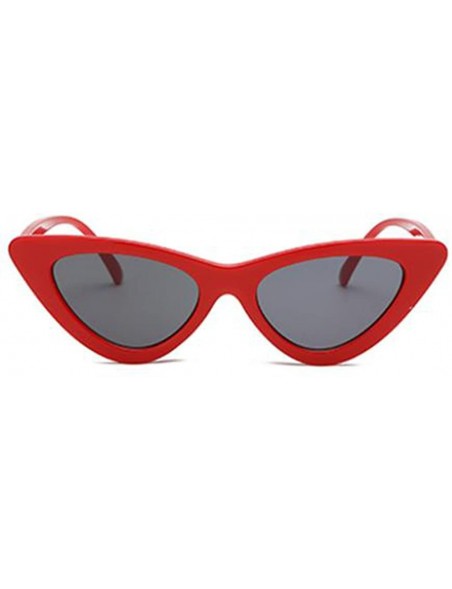 Cat Eye 2pieces Vintage Fashion Cat Eye Sun Glasses For Women UV400 Ladies Sunglasses - Red and Purple - C9198ZIOTRH $11.52