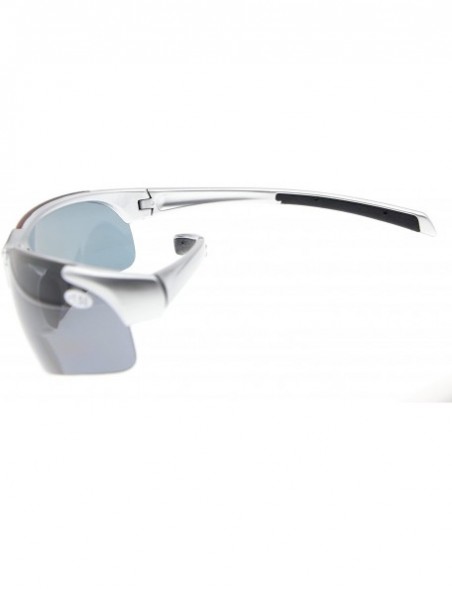 Sport Bifocal Sunglasses with Wrap-Around Sport Design Half Frame for Men and Women - Silver - C718C3LYSI8 $13.57