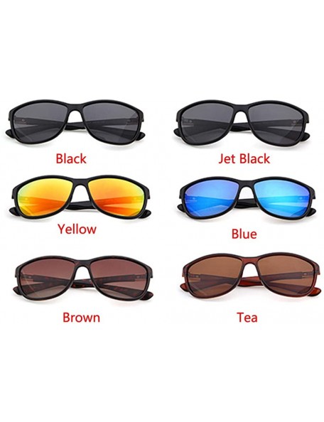 Oval Polarized Driving Sunglasses for Mens Oval Women UV400 Protection Dark Glasses - CN18R7X3CZM $12.92