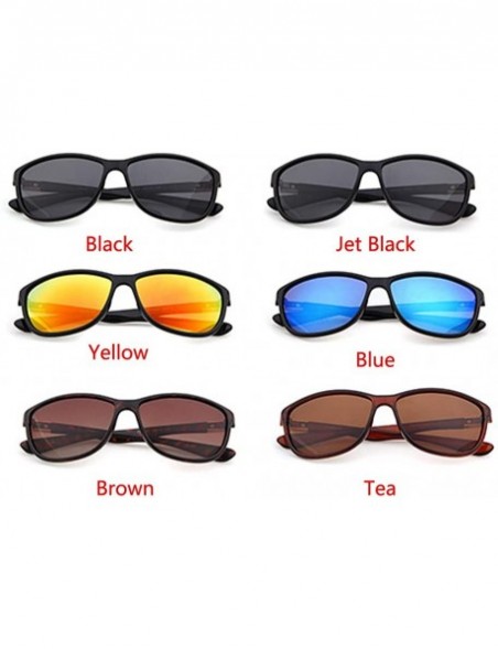 Oval Polarized Driving Sunglasses for Mens Oval Women UV400 Protection Dark Glasses - CN18R7X3CZM $12.92