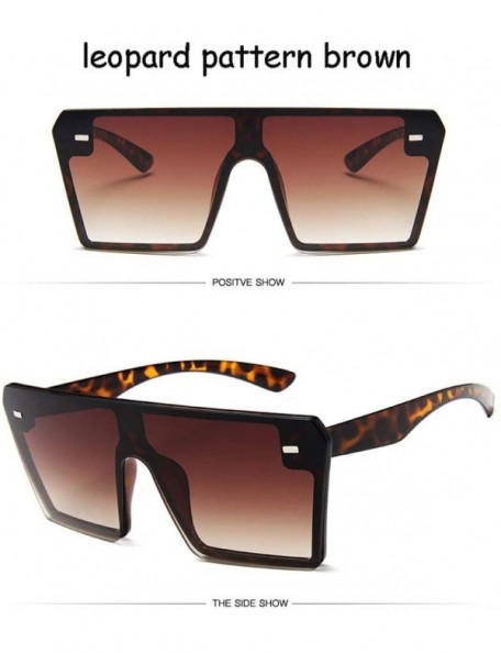 Square Colorful Sunglasses Personality Driving - Leopard Brown - CN190MEWQRC $29.72