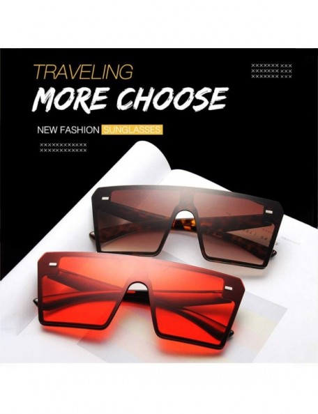 Square Colorful Sunglasses Personality Driving - Leopard Brown - CN190MEWQRC $29.72