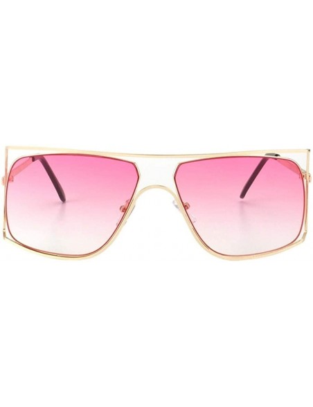 Oversized Oversize Frames Sunglasses for Women Unique Metal Frame Eyeglasse UV400 - C8 Light Brown - CZ198KK3C2A $15.67