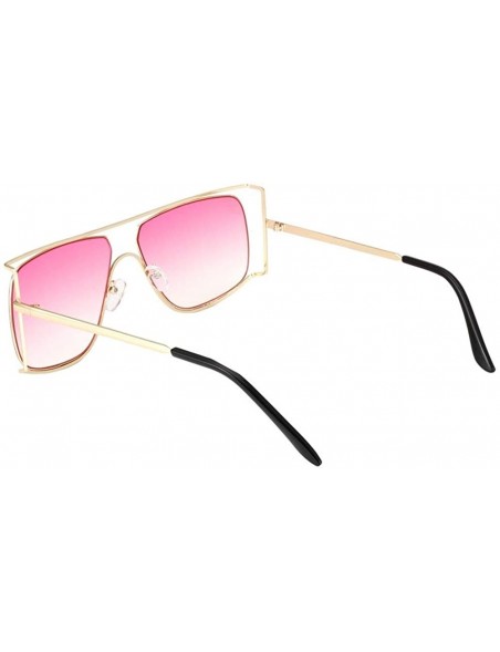 Oversized Oversize Frames Sunglasses for Women Unique Metal Frame Eyeglasse UV400 - C8 Light Brown - CZ198KK3C2A $15.67