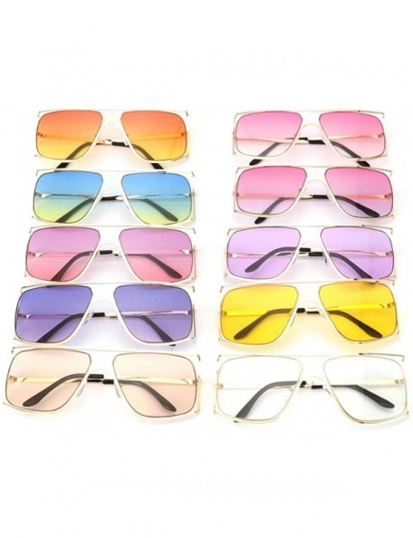Oversized Oversize Frames Sunglasses for Women Unique Metal Frame Eyeglasse UV400 - C8 Light Brown - CZ198KK3C2A $15.67
