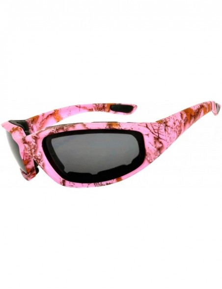 Goggle 12 PCS Motorcycle Padded Foam Glasses Colored Lens Sunglasses Pink White Silver - 12-moto-camo-pink-smoke - CZ18CZH0NW...