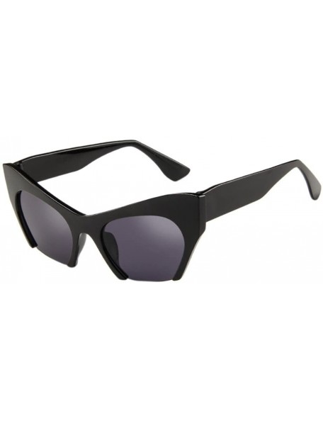 Square Half Frame Polarized Classic Fashion Womens Mens Sunglasses Retro UV400 Sun Glasses - D - C7194KH3WA2 $8.57