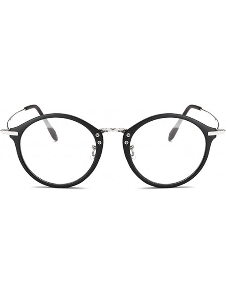 Round Round Frame Nearsighted Glasses Male Female metal frame resin lenses - Sand Black - CS18G6UMZZU $26.98