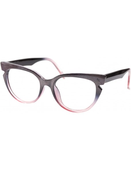 Oversized Womens Hit Color Grid Pattern Cat Eye Reading Glass Eyeglass Frame - Purple - C5192O9QHW6 $20.86