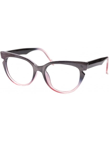 Oversized Womens Hit Color Grid Pattern Cat Eye Reading Glass Eyeglass Frame - Purple - C5192O9QHW6 $14.00