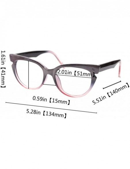 Oversized Womens Hit Color Grid Pattern Cat Eye Reading Glass Eyeglass Frame - Purple - C5192O9QHW6 $14.00