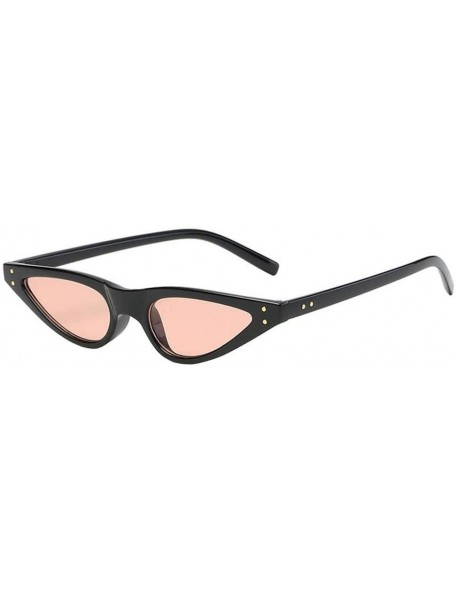 Cat Eye Fashion Vintage Narrow Cat Eye Retro Unisex UV400 Glasses for Women Clout Goggles Plastic Frame - C - CJ180GYYTMZ $8.54