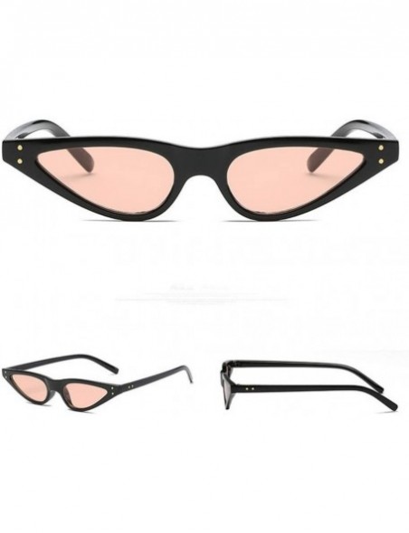 Cat Eye Fashion Vintage Narrow Cat Eye Retro Unisex UV400 Glasses for Women Clout Goggles Plastic Frame - C - CJ180GYYTMZ $8.54